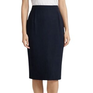 Salvatore Ferragamo Navy Blue Pencil Skirt 42 27” Waist